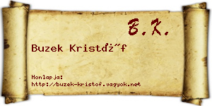 Buzek Kristóf névjegykártya