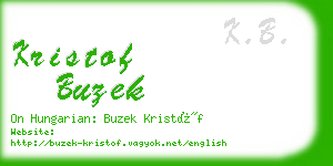 kristof buzek business card